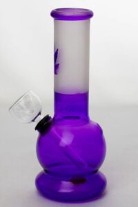 6″ Two tone color purple glass water bong