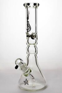 14.5" Genie Color Dot Curved Tube | Water Glass Bongs | Free NZ Shipping