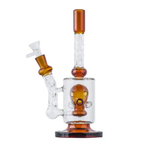 10.2″ Orange Gas Mask Perc Glass Dab Rig | For Sale | Free NZ Shipping