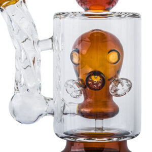 10.2″ Orange Gas Mask Perc Glass Dab Rig | For Sale | Free NZ Shipping