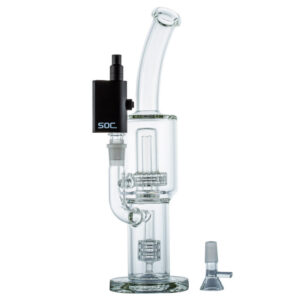 10" Double Matrix Perc Glass Bong w/ SOC Tokes Vaporizer Set For Sale
