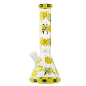 10" Glowing Honeybee Beaker Bong | Water Pipe For Sale | Free NZ Shipping