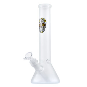 10" Skull Frosted Glass Water Beaker Bong For Sale | Free NZ Shipping