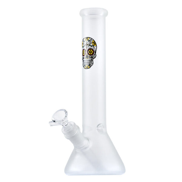 10" Skull Frosted Glass Water Beaker Bong For Sale | Free NZ Shipping
