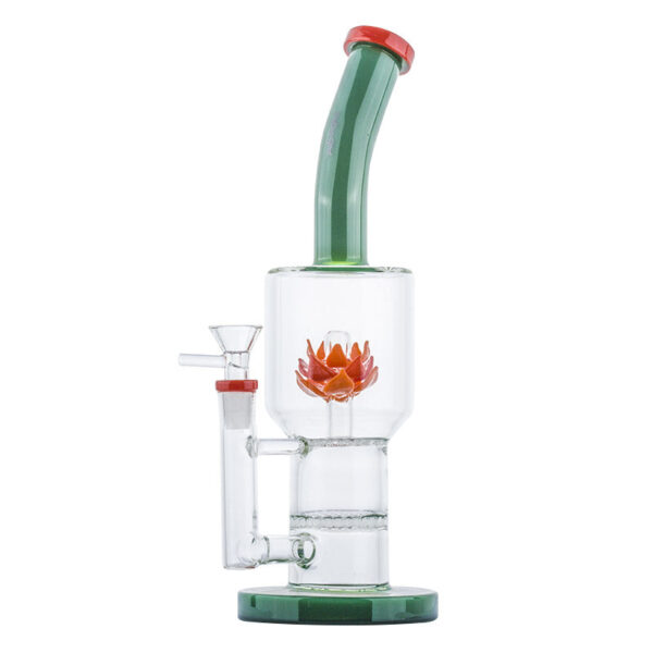 12" Lotus Honeycomb Perc Glass Water Bong For Sale | Free NZ Shipping