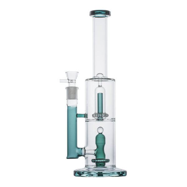 13.8" Double Showerhead Perc Glass Bong | For Sale | Free NZ Shipping