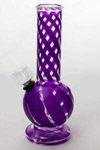 6″ hollow base glass water bong