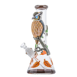 13" Owl Theme Glass Beaker Bong | Water Pipes For Sale | Free NZ Shipping