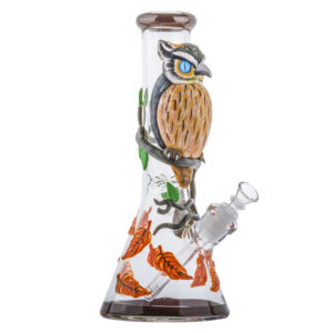 13" Owl Theme Glass Beaker Bong | Water Pipes For Sale | Free NZ Shipping