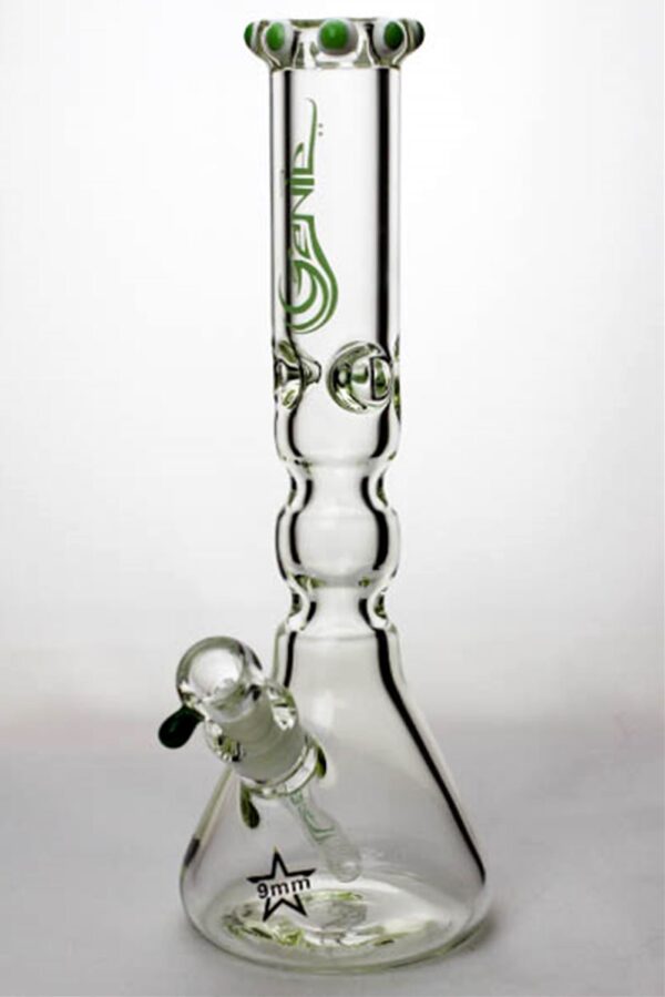 14.5" Genie Color Dot Curved Tube | Water Glass Bongs | Free NZ Shipping