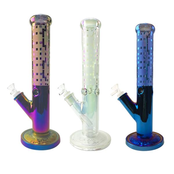 14" Colored Straight Tube Glass Bong/Bongs For Sale | Free NZ Shipping