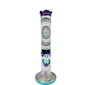 14" Printed Straight Tube Glass Water Bong For Sale | Free NZ Shipping