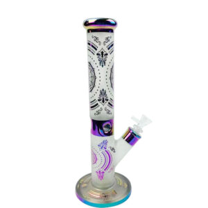 14" Printed Straight Tube Glass Water Bong For Sale | Free NZ Shipping