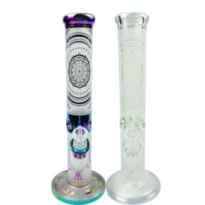14" Printed Straight Tube Glass Water Bong For Sale | Free NZ Shipping
