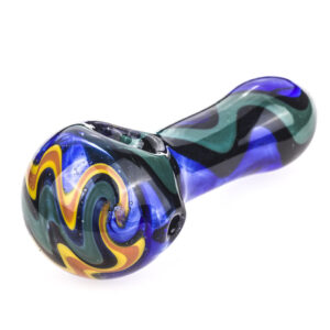 Fumed Color Changing Glass Spoon Pipe w/ Swirl Pattern | Free NZ Shipping