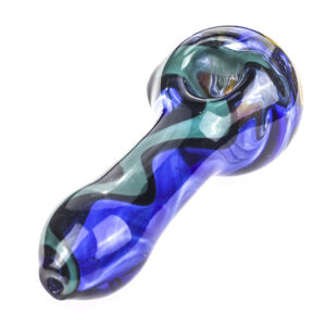 Fumed Color Changing Glass Spoon Pipe w/ Swirl Pattern | Free NZ Shipping