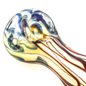 Fumed Glass Pipe w/ Blue Red Stripes | Pipes For Sale | Free NZ Shipping