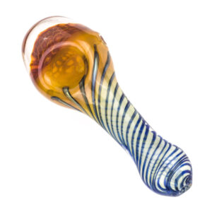 Honeycomb Glass Spoon Pipe w/ Swirl Strips For Sale | Free NZ Shipping