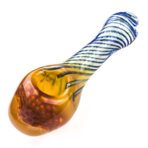 Honeycomb Glass Spoon Pipe w/ Swirl Strips For Sale | Free NZ Shipping