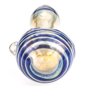 Glass Spoon Pipe w/ Blue Strips | Weed Bowls For Sale | Free NZ Shipping