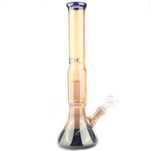 16" Tree Perc Gold Colored Beaker Glass Bong For Sale | Free NZ Shipping