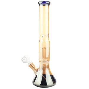 16" Tree Perc Gold Colored Beaker Glass Bong For Sale | Free NZ Shipping