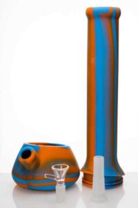 13" Stripe Silicone Beaker Bong | Best Bongs Online | Free NZ Shipping