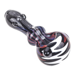 Zigzag Pattern Glass Spoon Pipe w/ Marbles For Sale | Free NZ Shipping