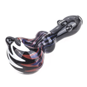 Zigzag Pattern Glass Spoon Pipe w/ Marbles For Sale | Free NZ Shipping