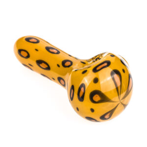 Yellow Glass Pipe with Leopard Print | Pipes For Sale | Free NZ Shipping