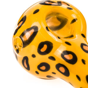 Yellow Glass Pipe with Leopard Print | Pipes For Sale | Free NZ Shipping