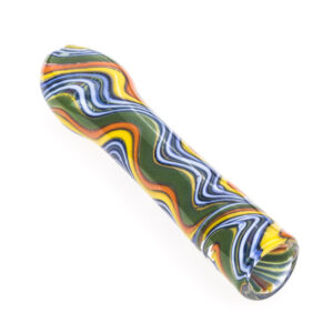 Colorful Strip Pattern One Hitter Glass Pipe For Sale | Freee Shipping