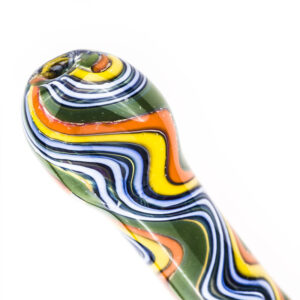 Colorful Strip Pattern One Hitter Glass Pipe For Sale | Freee Shipping