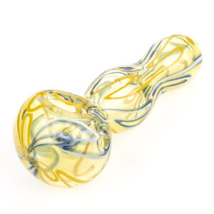 Glass Spoon Pipe w/ Swirl Strips | Weed Bowls For Sale | Free NZ Shipping