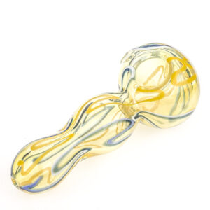 Glass Spoon Pipe w/ Swirl Strips | Weed Bowls For Sale | Free NZ Shipping