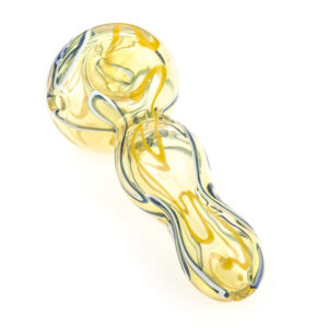 Glass Spoon Pipe w/ Swirl Strips | Weed Bowls For Sale | Free NZ Shipping