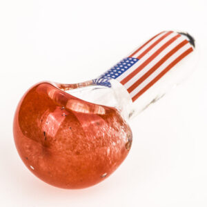 Red Frit Glass Pipe w/ American Flag Pattern For Sale | Free NZ Shipping