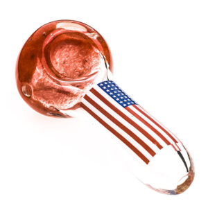 Red Frit Glass Pipe w/ American Flag Pattern For Sale | Free NZ Shipping