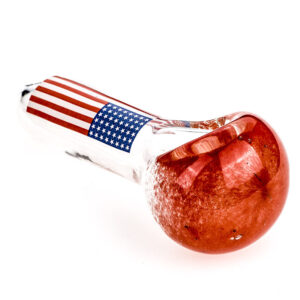 Red Frit Glass Pipe w/ American Flag Pattern For Sale | Free NZ Shipping