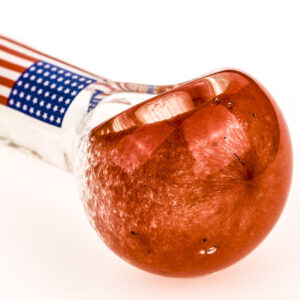 Red Frit Glass Pipe w/ American Flag Pattern For Sale | Free NZ Shipping