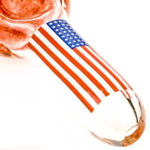 Red Frit Glass Pipe w/ American Flag Pattern For Sale | Free NZ Shipping