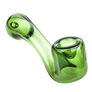 Clear Green Sherlock Glass Pipe | Weed Bowls For Sale | Free NZ Shipping