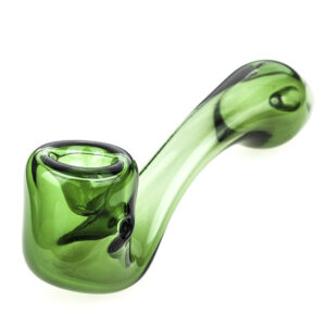 Clear Green Sherlock Glass Pipe | Weed Bowls For Sale | Free NZ Shipping