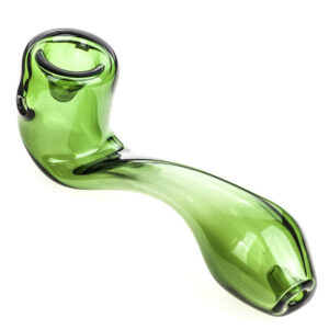 Clear Green Sherlock Glass Pipe | Weed Bowls For Sale | Free NZ Shipping