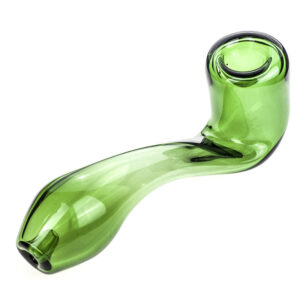 Clear Green Sherlock Glass Pipe | Weed Bowls For Sale | Free NZ Shipping