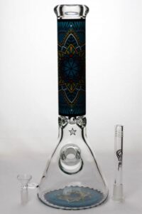 14" Geometric Heavy Glass Beaker Water Bong For Sale | Free NZ Shipping