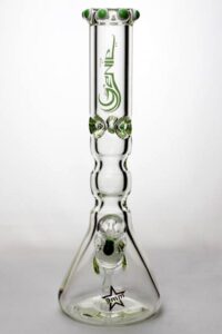 14.5" Genie Color Dot Curved Tube | Water Glass Bongs | Free NZ Shipping