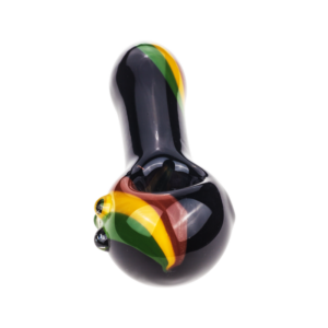Black Glass Pipe w/ Rasta Stripes | Weed Bowls For Sale |Free NZ Shipping