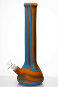 13" Stripe Silicone Beaker Bong | Best Bongs Online | Free NZ Shipping