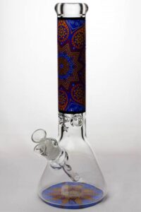14" Geometric Heavy Glass Beaker Water Bong For Sale | Free NZ Shipping